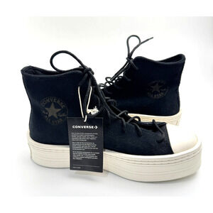 NWT Converse Chuck Taylor All Star Lift Platform High Top Black Suede Sneakers‎
